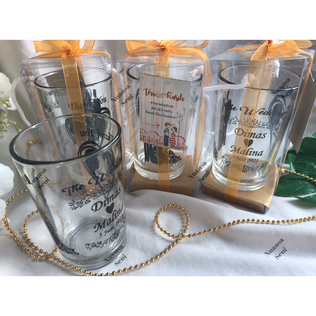 Jual Souvenir Gelas Minum Kaca Cangkir Jamu Lowball Gelas Kopi H V Tumbler Mug Sablon Shopee