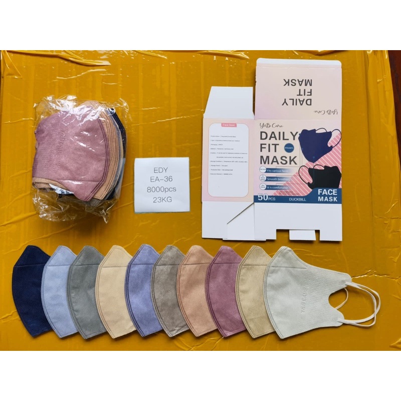 Jual Masker Duckbill Y&B Care Korea Mix Colour Isi 50pcs | Shopee Indonesia