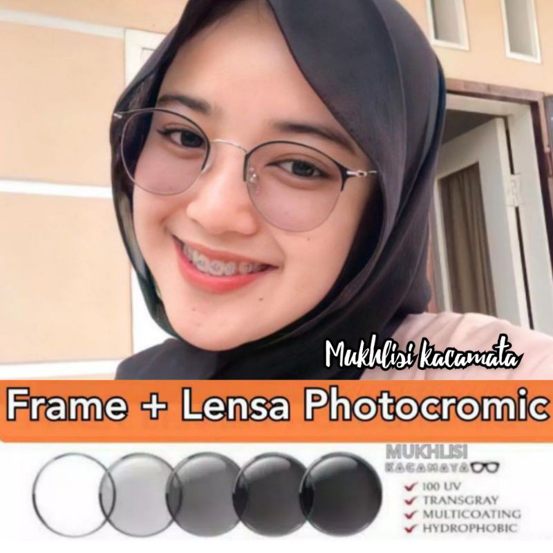 Jual Kacamata Photocromic Kacamata Wanita Paket Frame Lensa Photocromik Shopee Indonesia