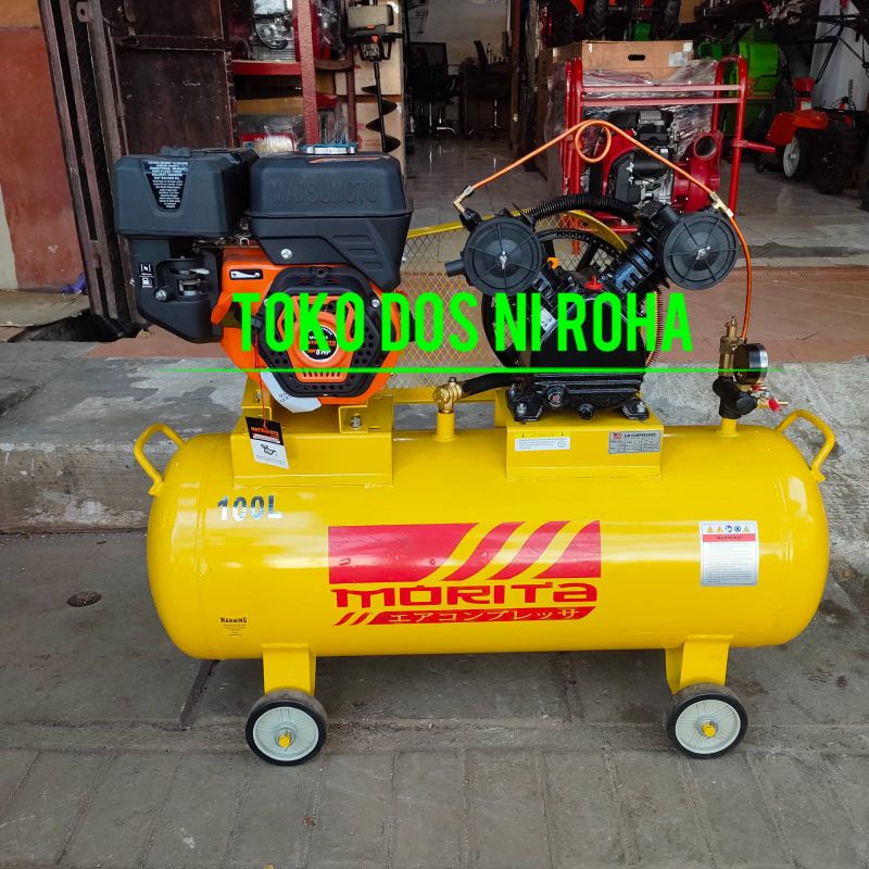 Jual Mesin Kompresor Angin 2HP Kapasitas 100L Mesin 8HP Bensin Murni ...