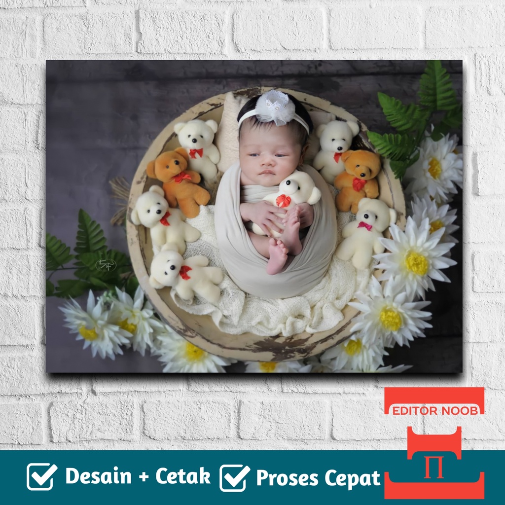 Jual [ Desain + Cetak ] Edit Foto Bayi Newborn Anak Cowo dan Perempuan