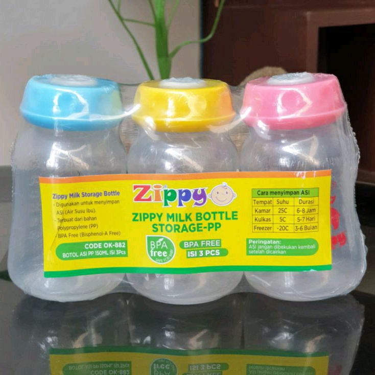 Jual Botol Asi isi 3 Bahan Polypropylene PP 150ml Anti Pecah BPA Free