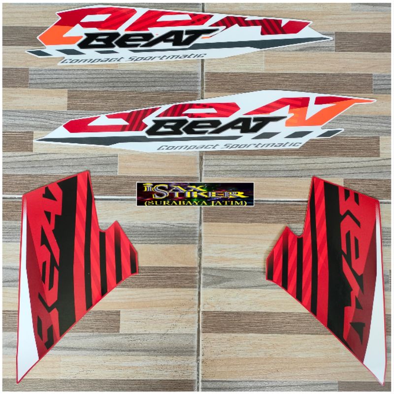 Jual striping berkualitas original Honda beat merah putih tahun 2020
