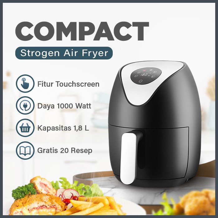 Jual STROGEN Air Fryer Compact 2.0 Touchscreen / Airfryer Menggoreng ...