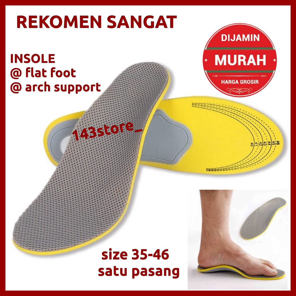 Jual Insole Flat Foot Arch Support Sole Insole Olahraga Ff01a