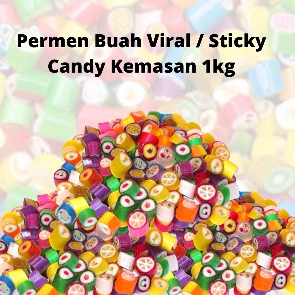 Jual Permen Buah Viral Sticky Roll Candy 1kg Permen Buah Warna Warni Permen Karakter Unik Lucu 8178