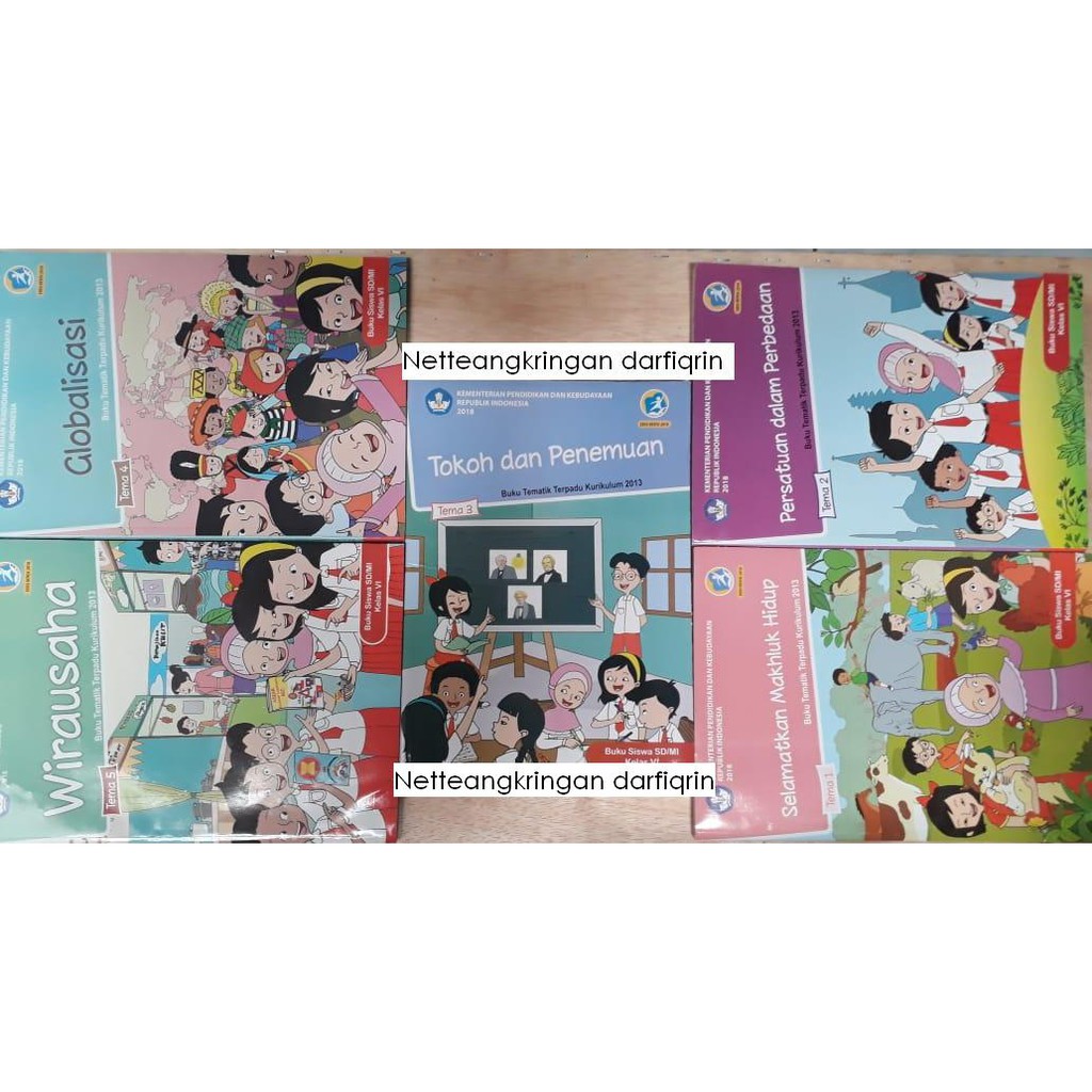 Jual Paket buku siswa Kelas 6 Semester 1 SD MI tema 1 2 3 4 5 Kurtilas ...