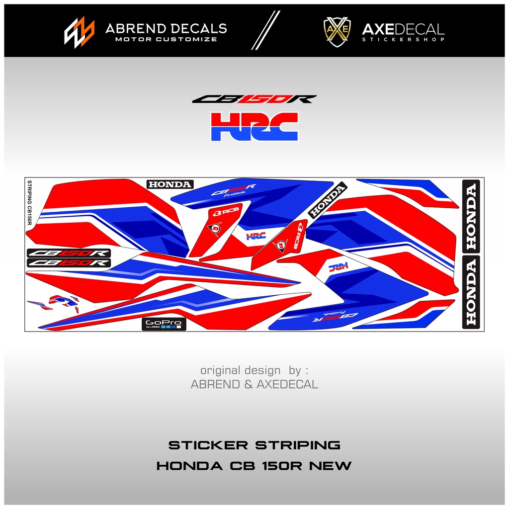 Jual STRIPING CB 150R NEW LIVERY HRC TRI COLOR / STIKER MOTOR HONDA CB ...