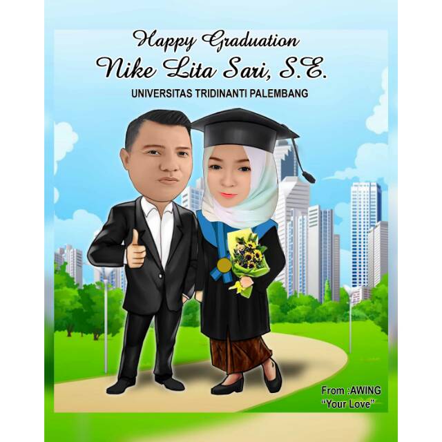 Jual Karikatur Wisuda Shopee Indonesia