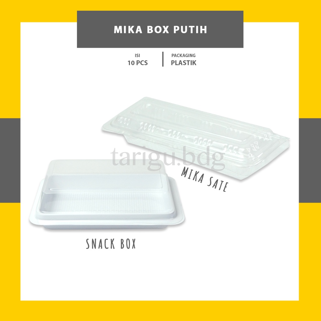 Jual Mika Snack Box Putih 10pcs Mika Kue Basah Plastik Mika Wadah