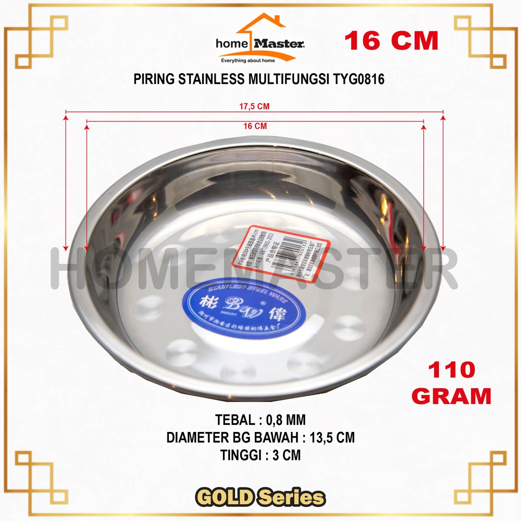 Jual Homemaster Piringplatewadah Stainless Multifungsimultifunction Tebalthick Premium 08 6914