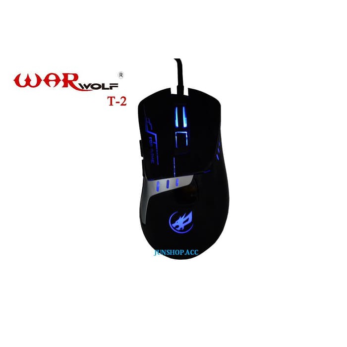 Jual MOUSE GAMING WARWOLF T-2 WARNA HITAM/GAMING MOUSE/MOUSE/WARWOLF ...