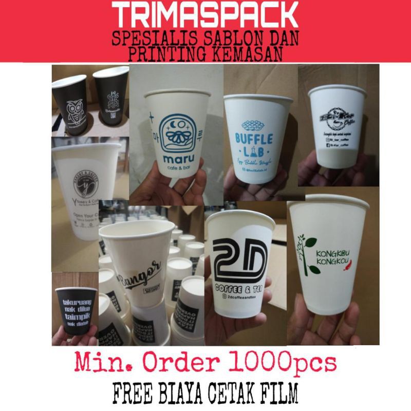 Jual SABLON PAPER CUP / PAPERCUP / GELAS KERTAS 5 Oz , 8 Oz , 12 Oz ...