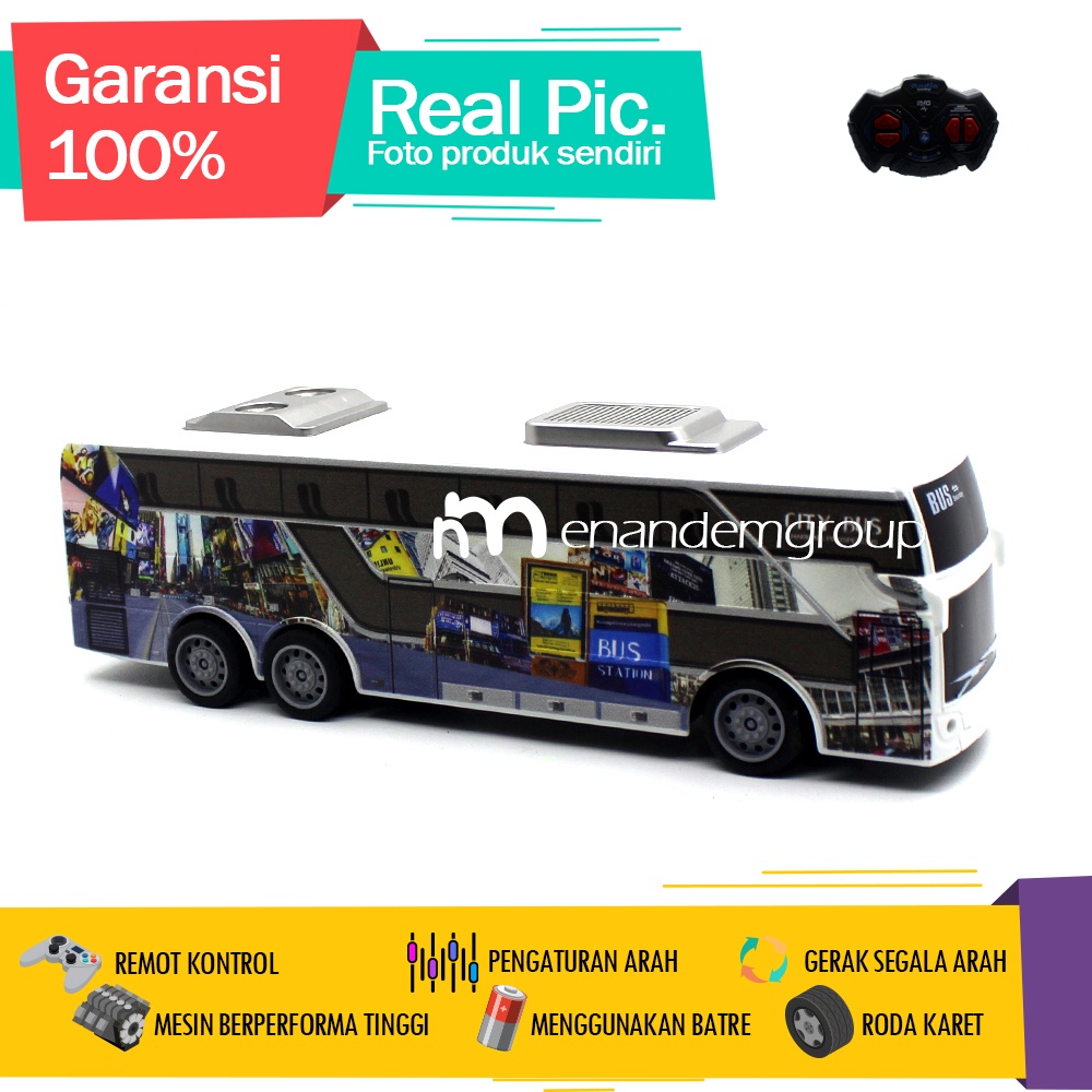 Jual Mainan Mobil Remot Kontrol RC Truk Bus Tingkat Grafiti Series Lite ...