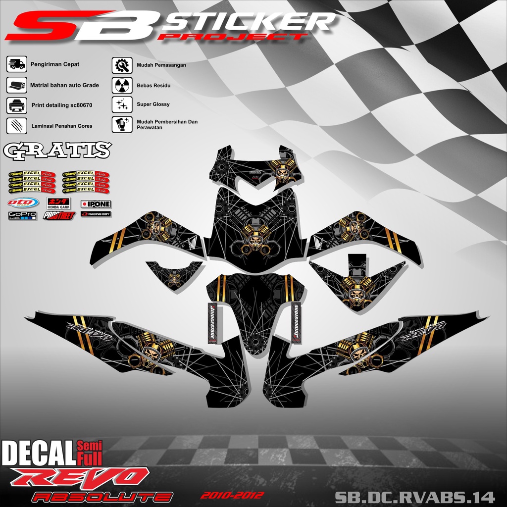 Jual DECAL FULL BODY REVO ABSOLUTE- DECAL STICKER FULL BLOCK HONDA REVO ...