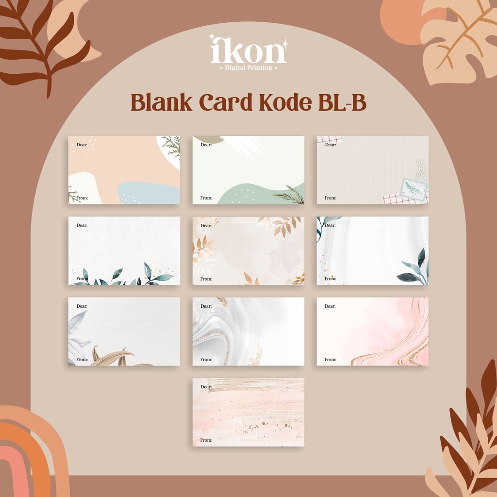 Jual BLANK CARD KODE BL-B (KARTU UCAPAN/ KARTU UCAPAN BISA DITULIS ...