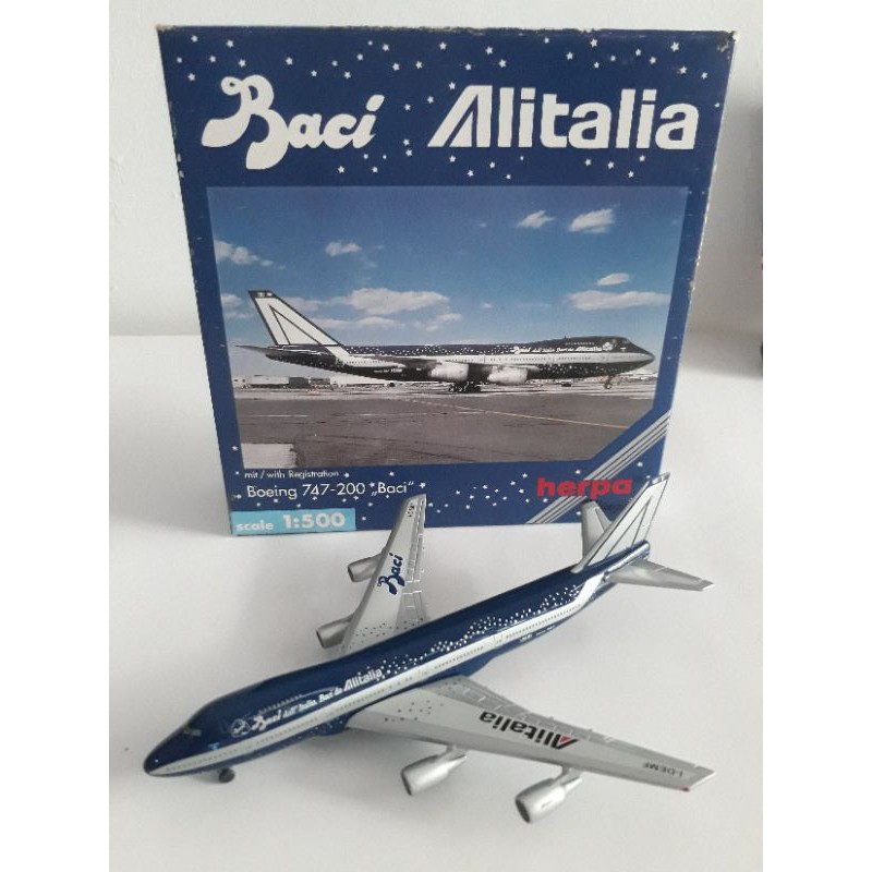 Jual Miniatur Pesawat HERPA ALITALIA Boeing 747-200 