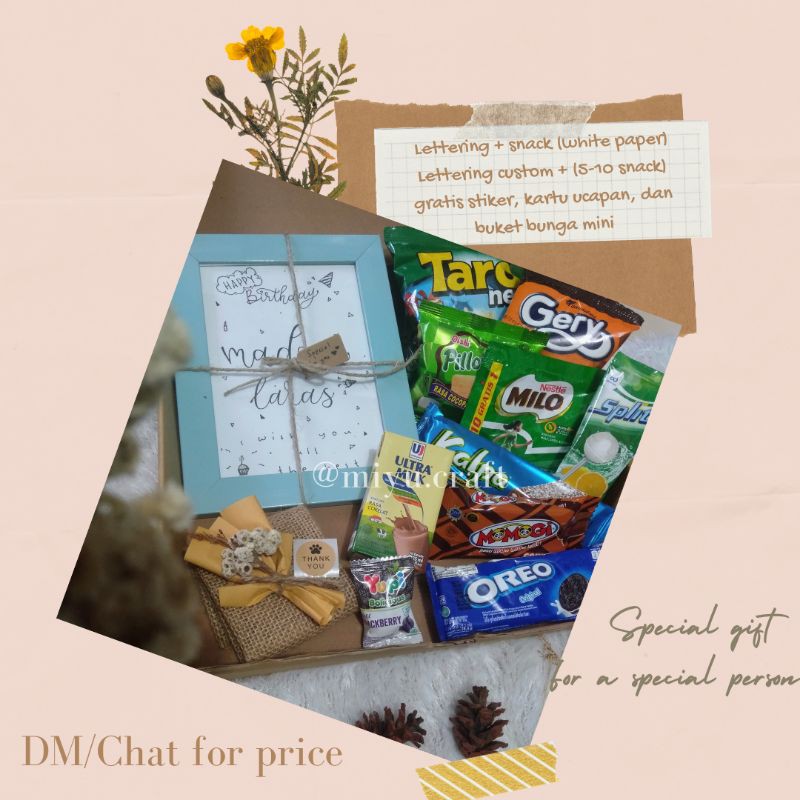 Jual Lettering Custom + Snack Box (Large) | Shopee Indonesia