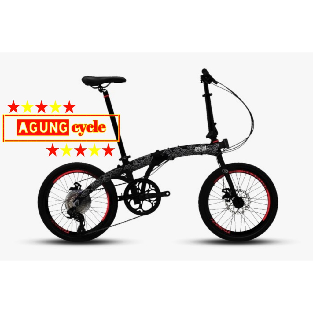 Jual Sepeda Lipat Folding Bike WIMCYCLE POCKET ROCKET 8 SPEED RING 20 Shopee Indonesia