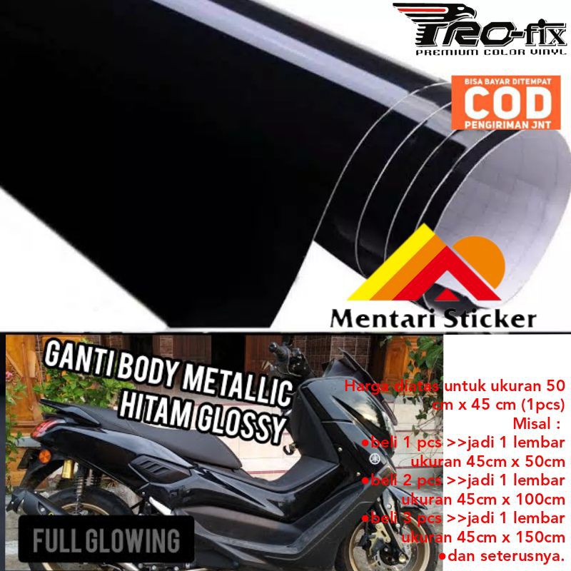 Jual STIKER SKOTLET HITAM GLOSSY STIKER MOTOR HITAM | Shopee Indonesia