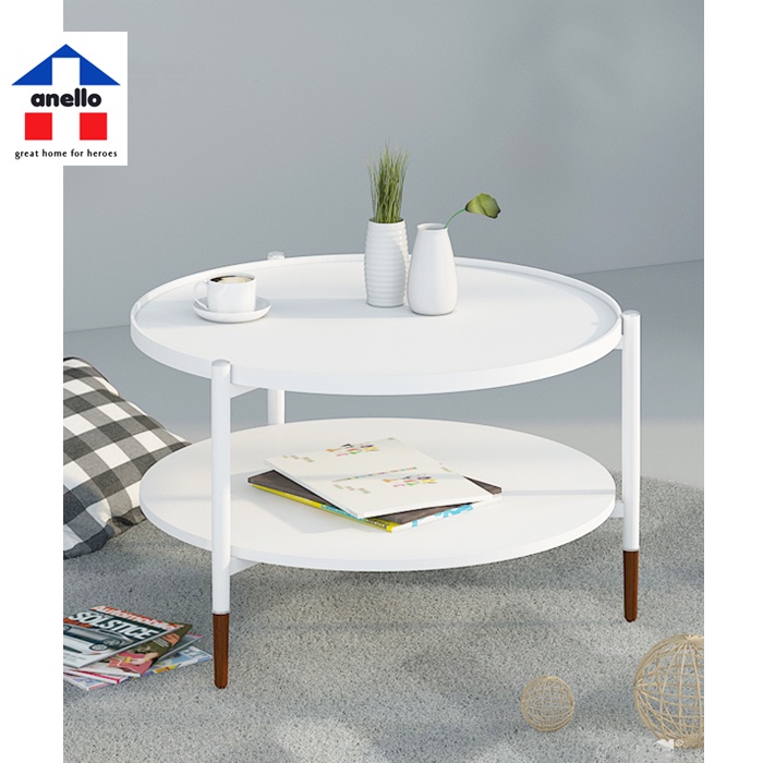 Jual MEJA RUANG TAMU BULAT MINIMALIS / MEJA TERAS LILIE WARNA PUTIH
