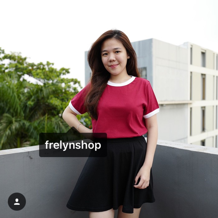 Jual Ringer Tee Warna / Grosir Kaos Ringer/ Kaos Warna Polos Maroon ...