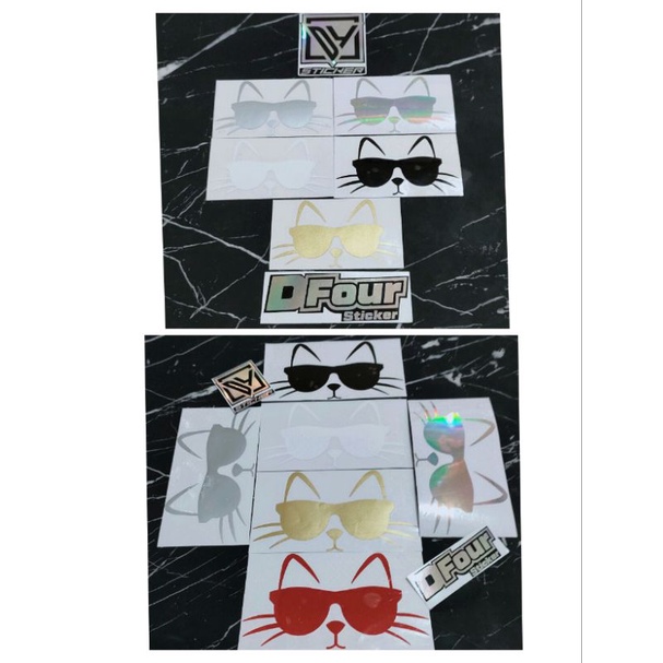 Jual STICKER KUCING KACA MATA STICKER MOTOR MOBIL CUTTING | Shopee ...