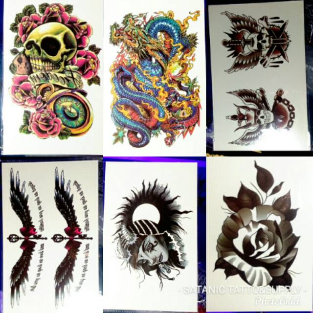 Jual Stiker Tattoo Temporary / stiker Tattoo sementara ukuran 12x19