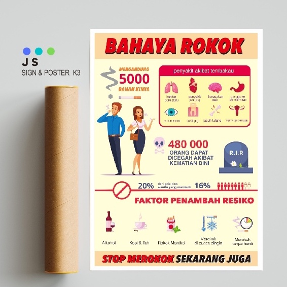 Jual POSTER SAFETY K3 - BAHAYA ROKOK | Shopee Indonesia