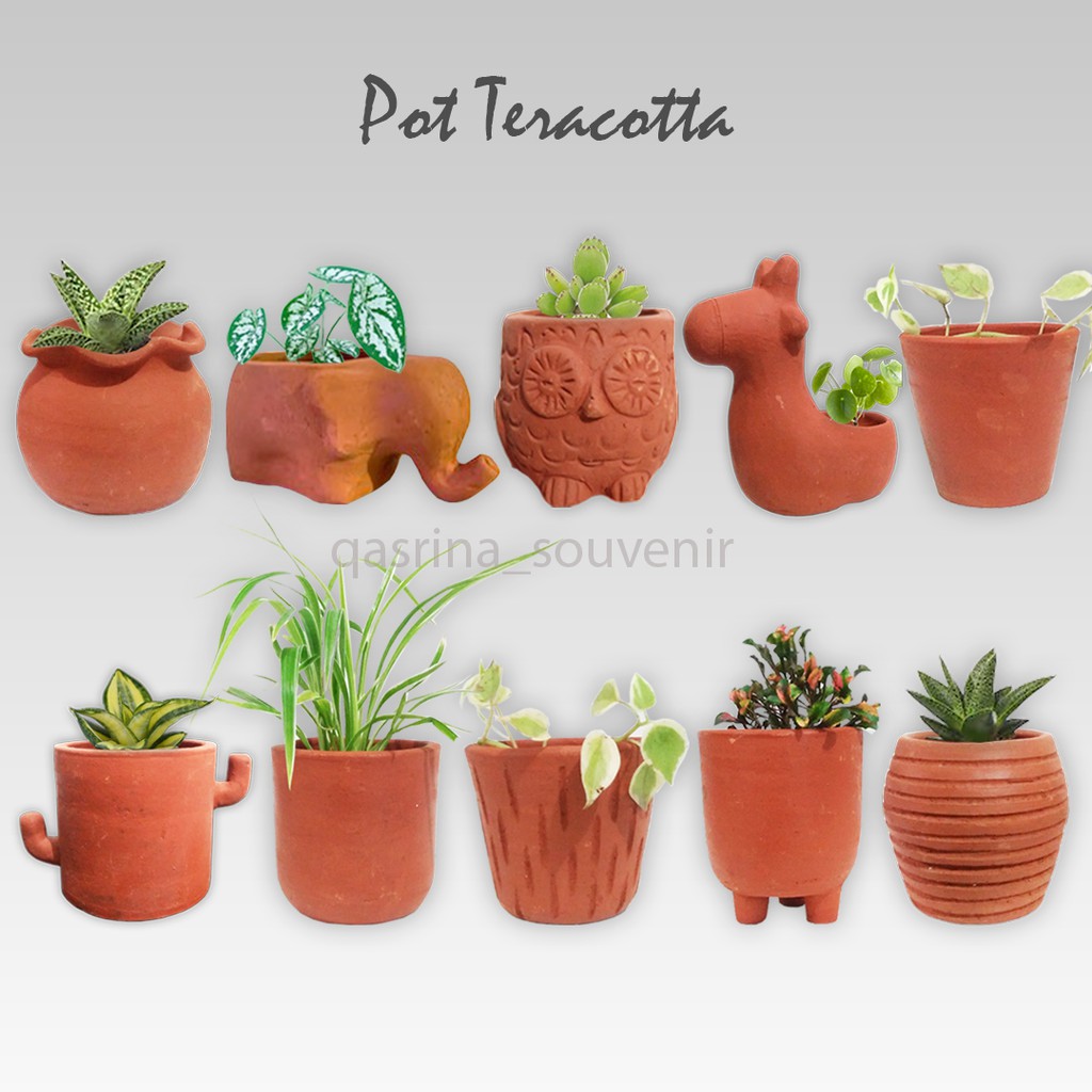 Jual POT GERABAH/ POT TERRACOTTA/ POT TANAMAN/ POT TANAH LIAT | Shopee ...