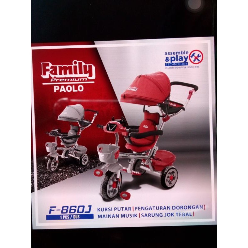 Jual Sepeda Stroller Roda Tiga Family Paolo F-860 J Murah BDG | Shopee ...
