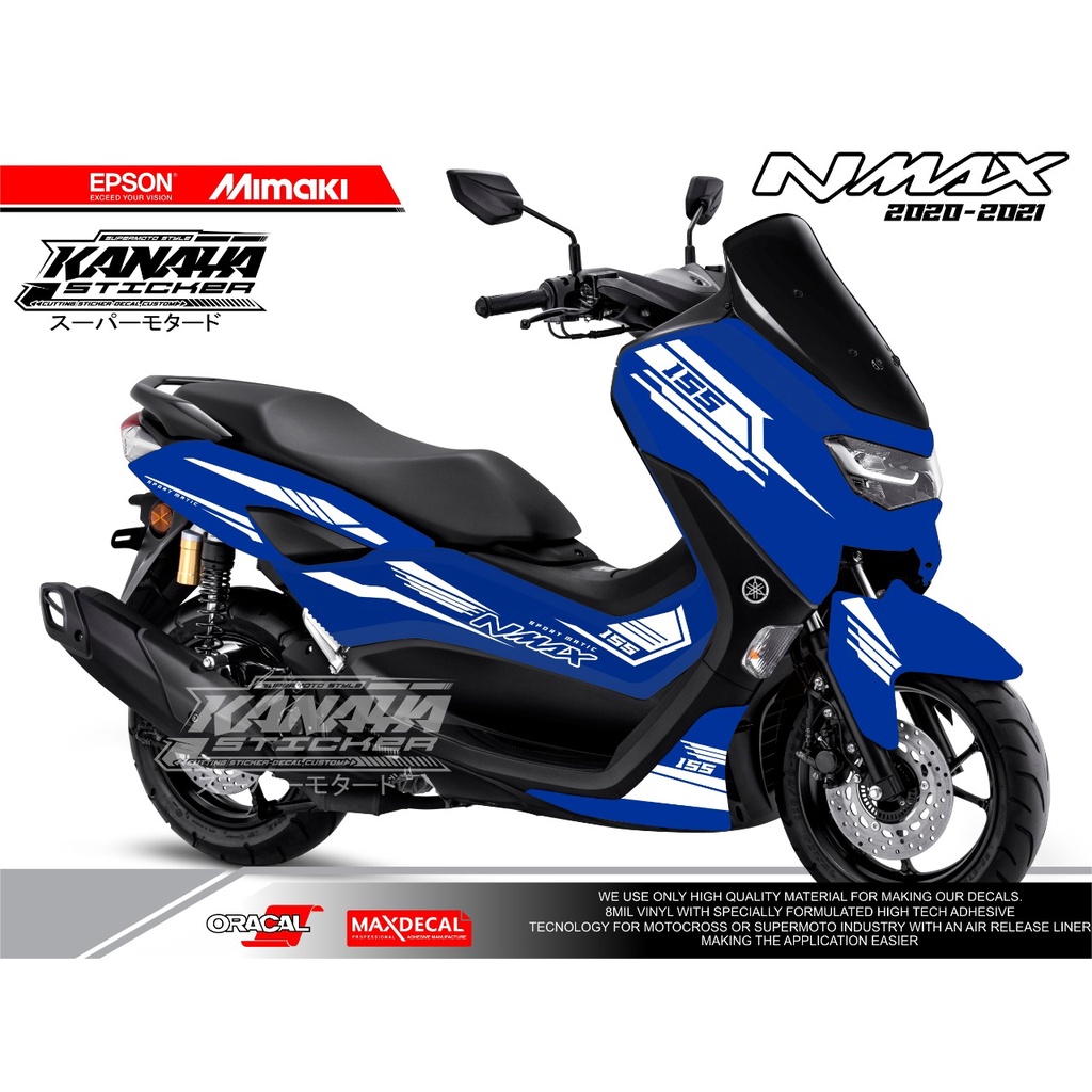 Jual Striping Nmax Biru Sticker Cutting Nmax New Design Kanaya Sticker Warna Sticker Putih