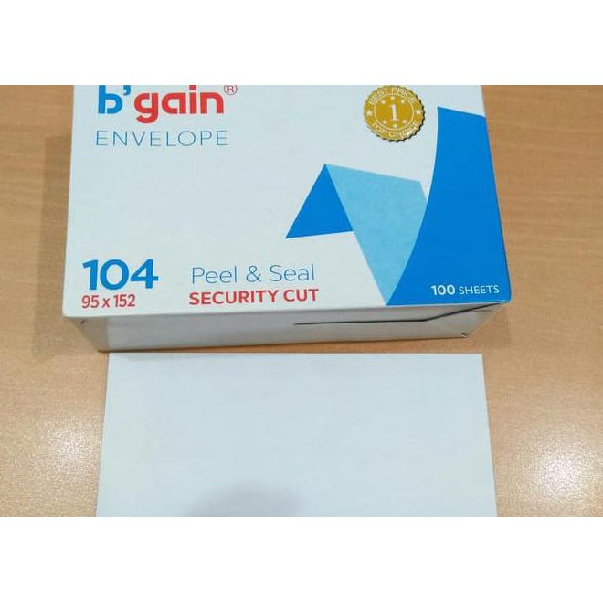 Jual Amplop Putih Merk B'Gain Ukuran 104 80Gsm Peel & Seal | Shopee ...