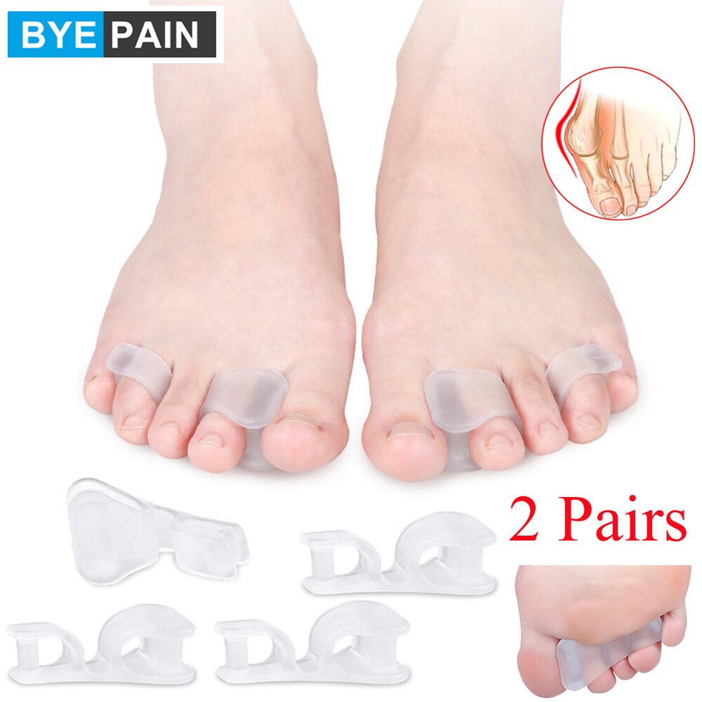 2x Silicone Soft Gel Toe Spreaders, Toe Separators For Hallux