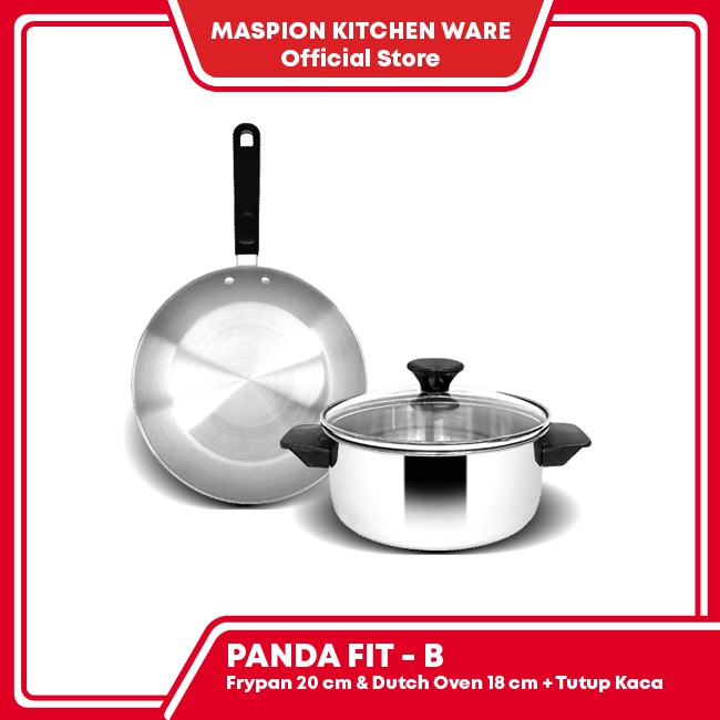 Jual MASPION PANDA FIT SET B Frypan 20 Cm Dan Dutch Oven 18 Cm - Alat ...