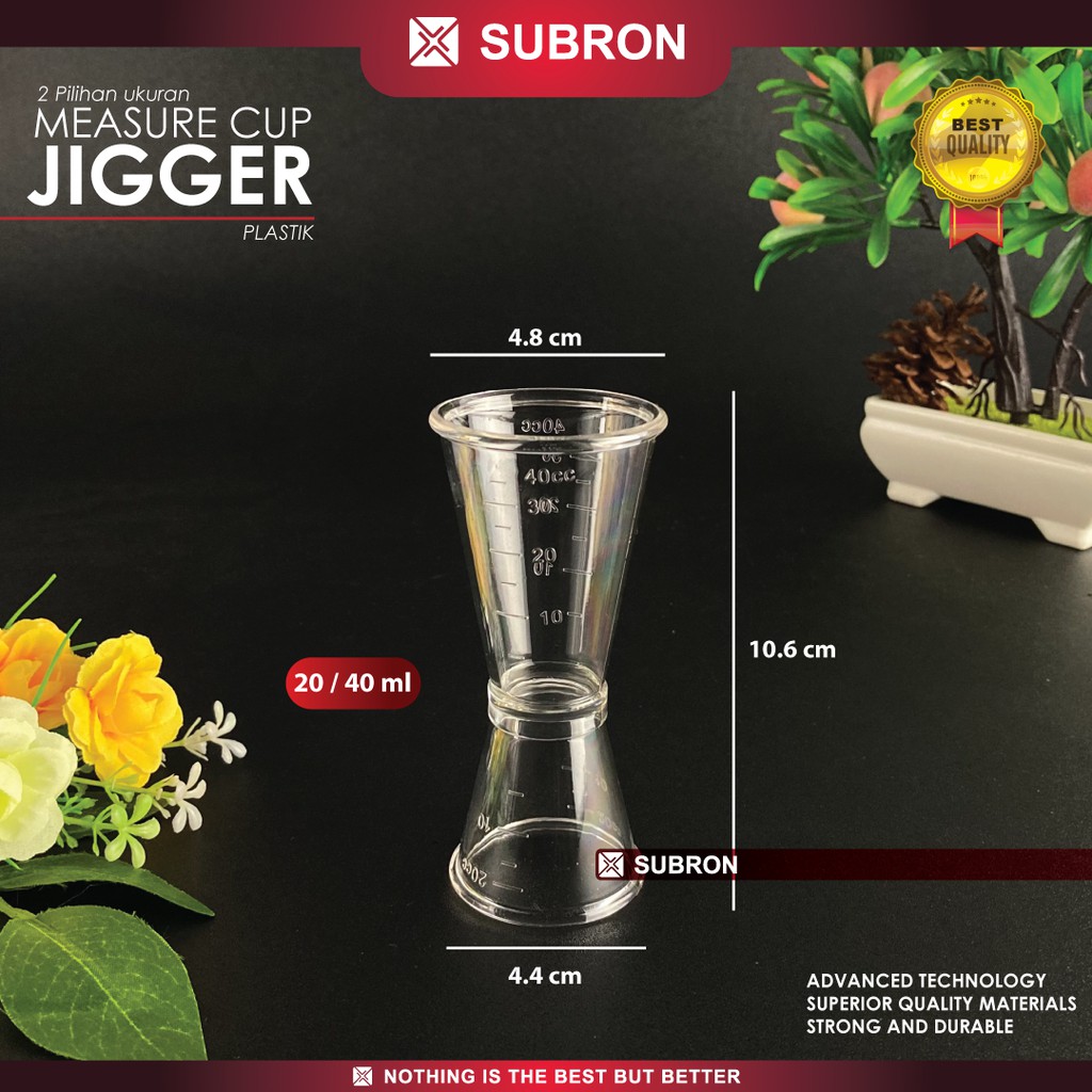 Jual Subron Measure Cup Jigger 1020ml 2040ml Plastik Akrilik Takaran Transparan Gelas Ukur 7346