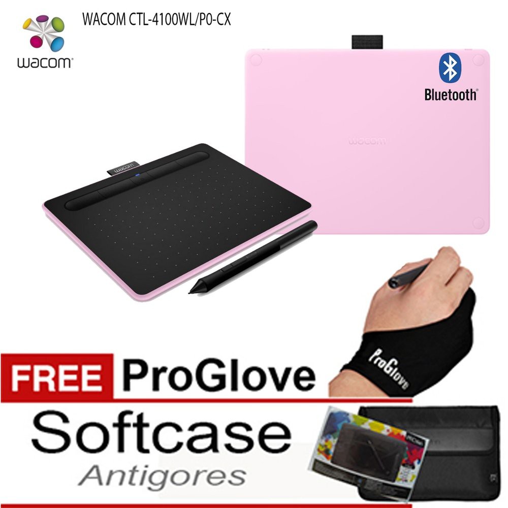 Pink Wacom Tablet Wacom Intuos Pen Bluetooth Medium, Pink