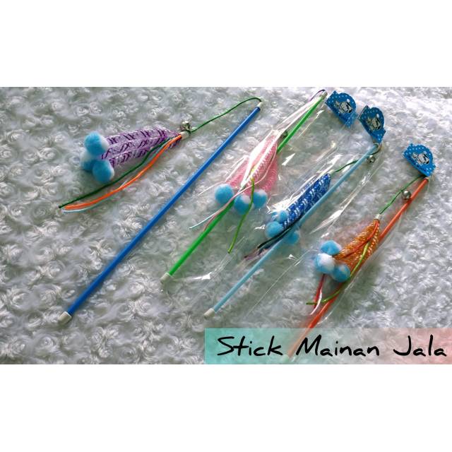 Jual Mainan kucing cat toys stick jala tongkat teaser pancingan toy ...