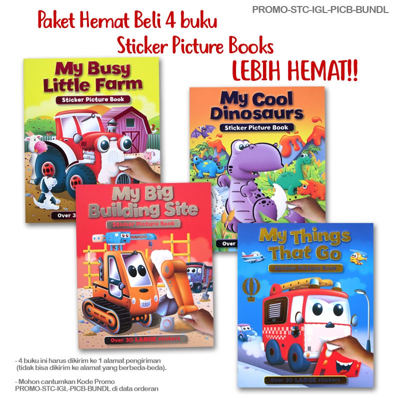 Jual Buku Anak Paket Hemat Beli 4 buku Sticker Picture Books (Dino ...