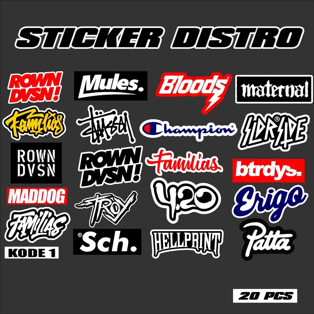 Jual STICKER DISTRO CUTTING SATU PACK KODE.01 | Shopee Indonesia