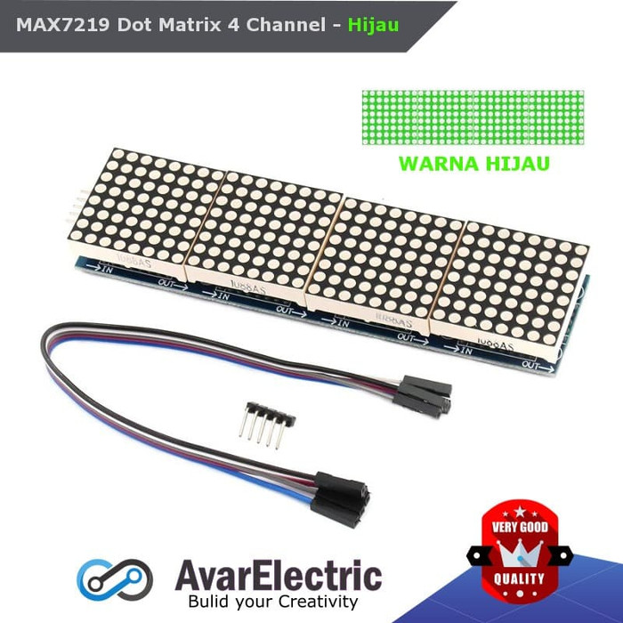 Jual MAX7219 Hijau 4 Channel dot matrix module LED Display control MAX ...