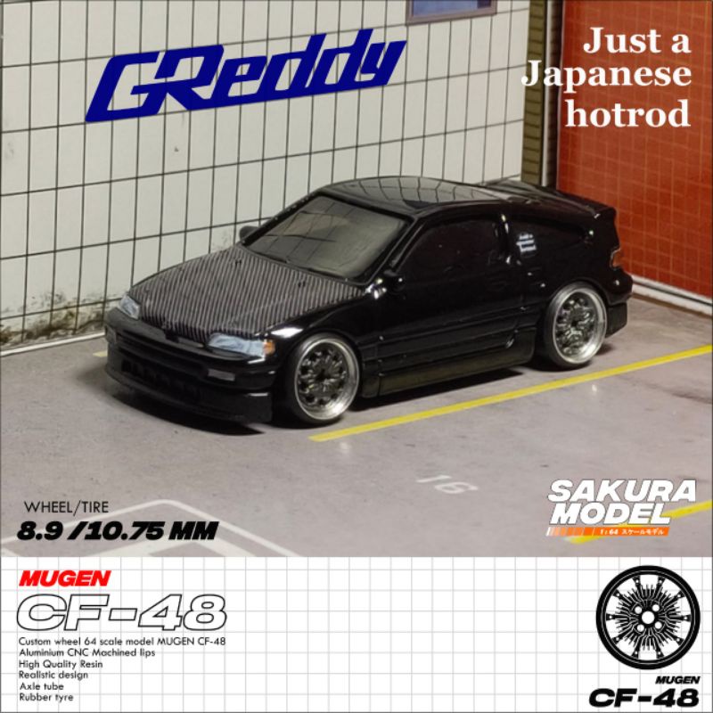 Mark43 1/43 Si EF3 with MUGEN CF-48 Wheel Red PM4358SR Model