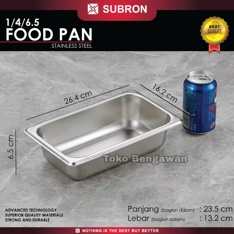 Jual [HANYA WADAH] SUBRON Food Pan FoodPan Gastronom Stainless 1/4/ 6 ...