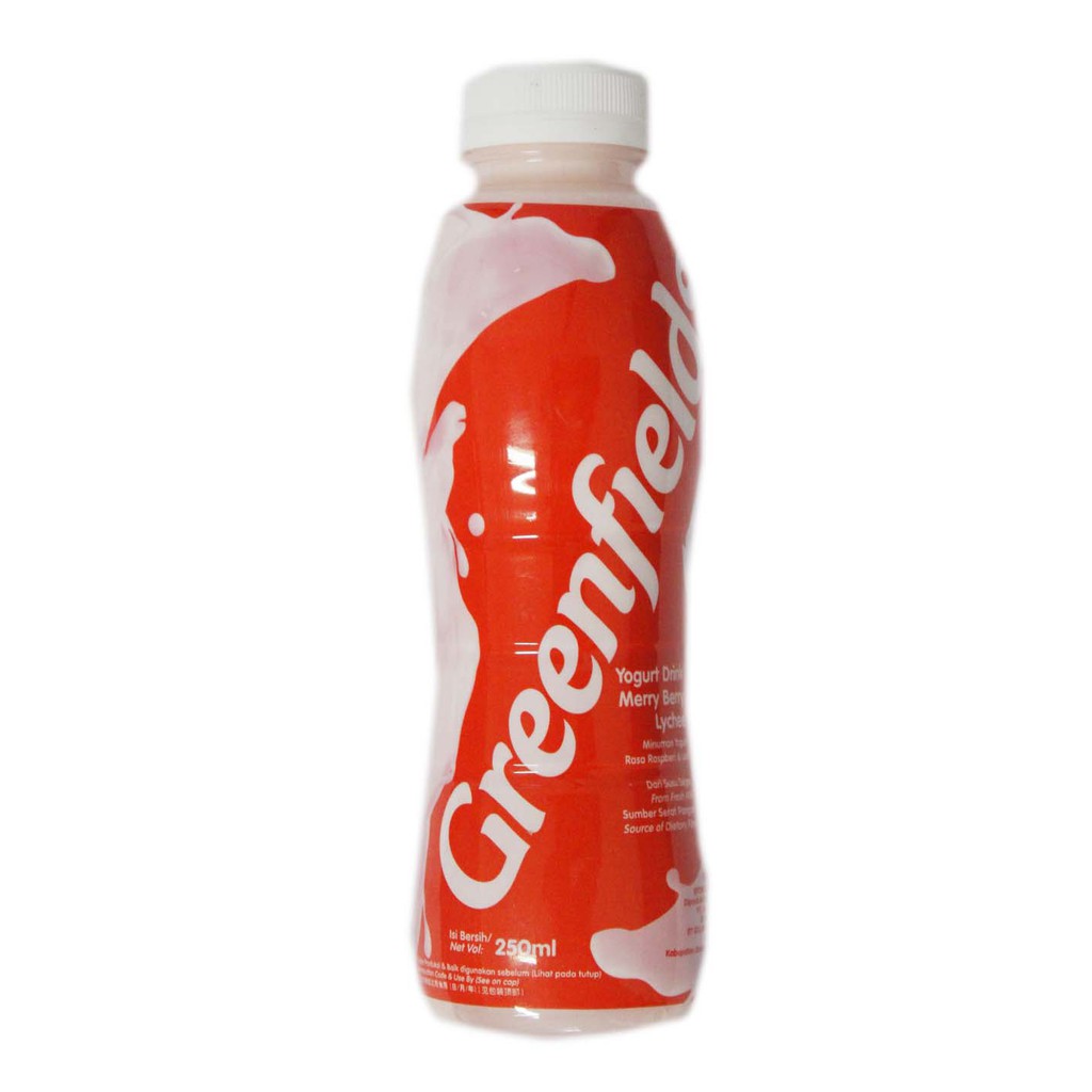 Jual GREENFIELD YOGHURT DRINK MERRY BERRY LYCHEE 250ML Shopee Indonesia