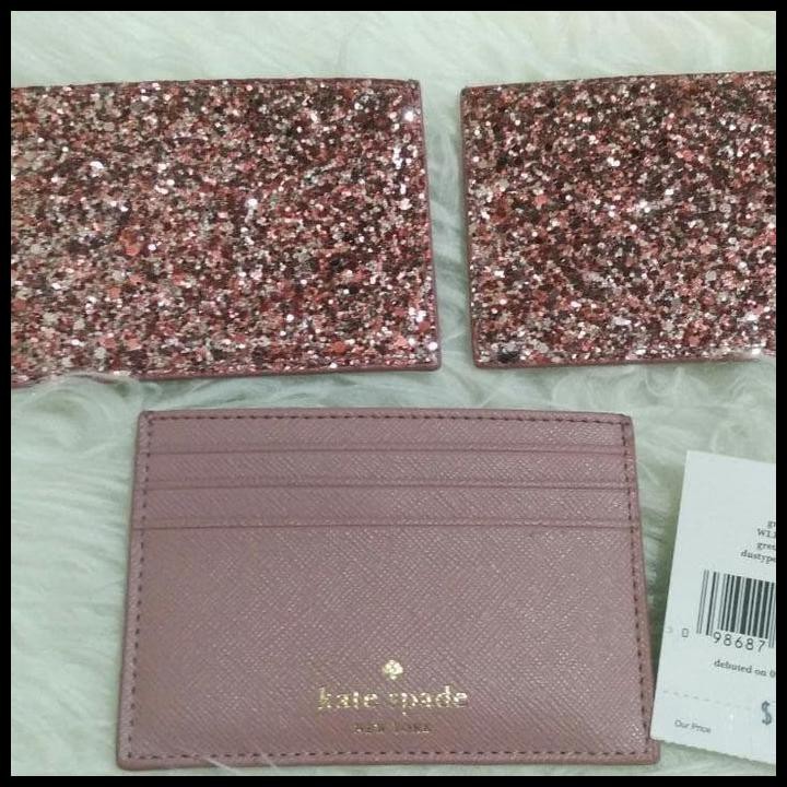 Jual Ready Kate Spade Card Holder Pink Glitter Original Shopee