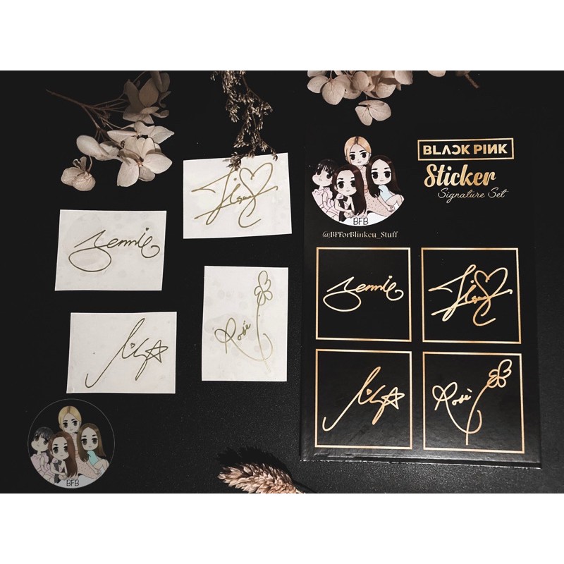 Jual Blackpink Sticker Gold Signature Set | Shopee Indonesia