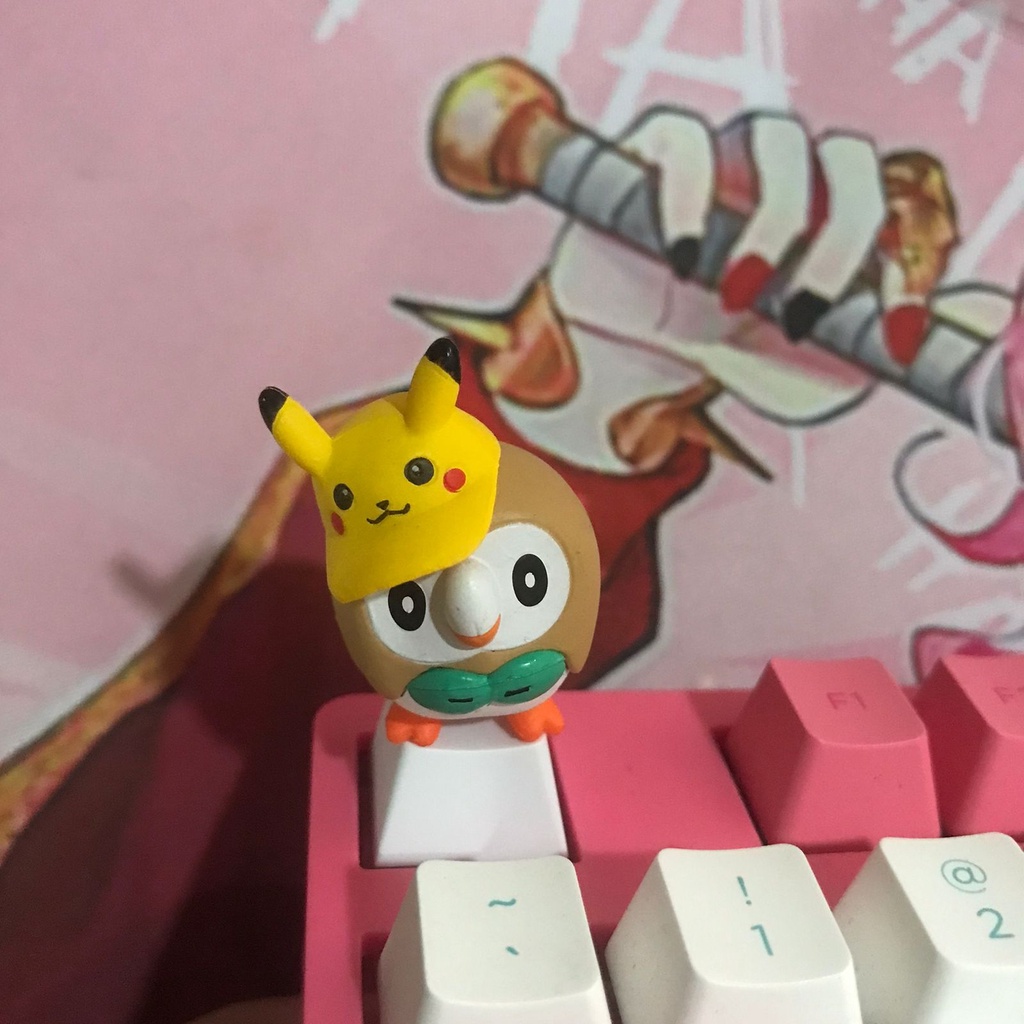 Jual keycap pokemon ROWLET artisan anime 3d key cap keyboard aesthetic ...