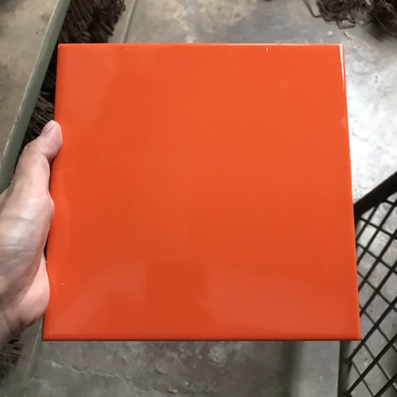Jual keramik 20x20 orange stabilo (glossy)/ keramik dinding orange