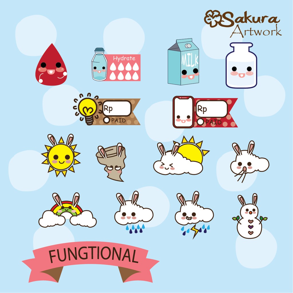 Jual Sticker Planner Bujo Fungtional Vol 1 SAKURA ARTWORK | Shopee