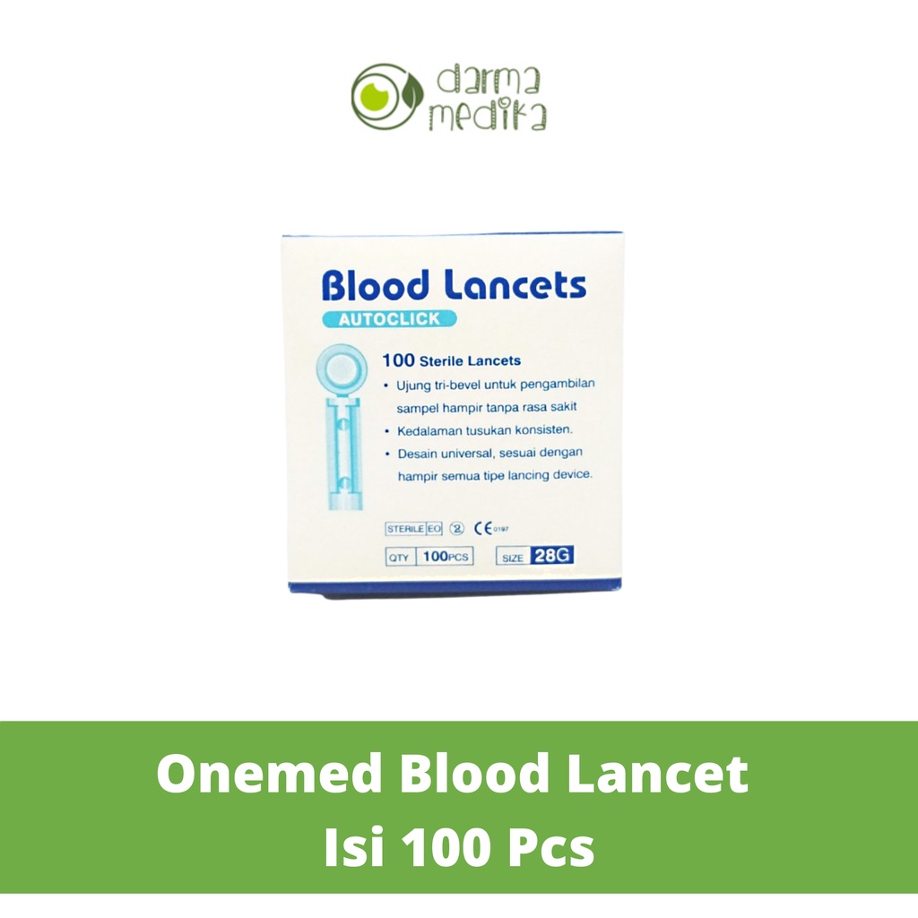 Jual Onemed Jarum Blood Lancet 28G isi 100pcs 100 pcs Original | Shopee ...
